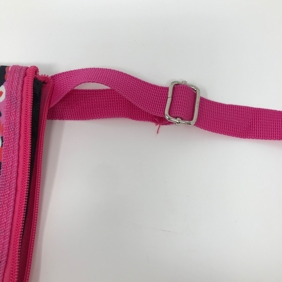 SImply Southern Bright Barbie Hot Pink Floral Triple Zip Crossbody Bag Purse - Picture 6 of 10